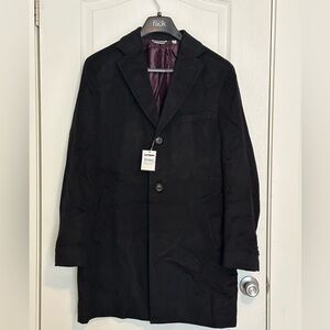 Jack Victor Wesley Modern wool and cashmere Top Coat Size 42 Black